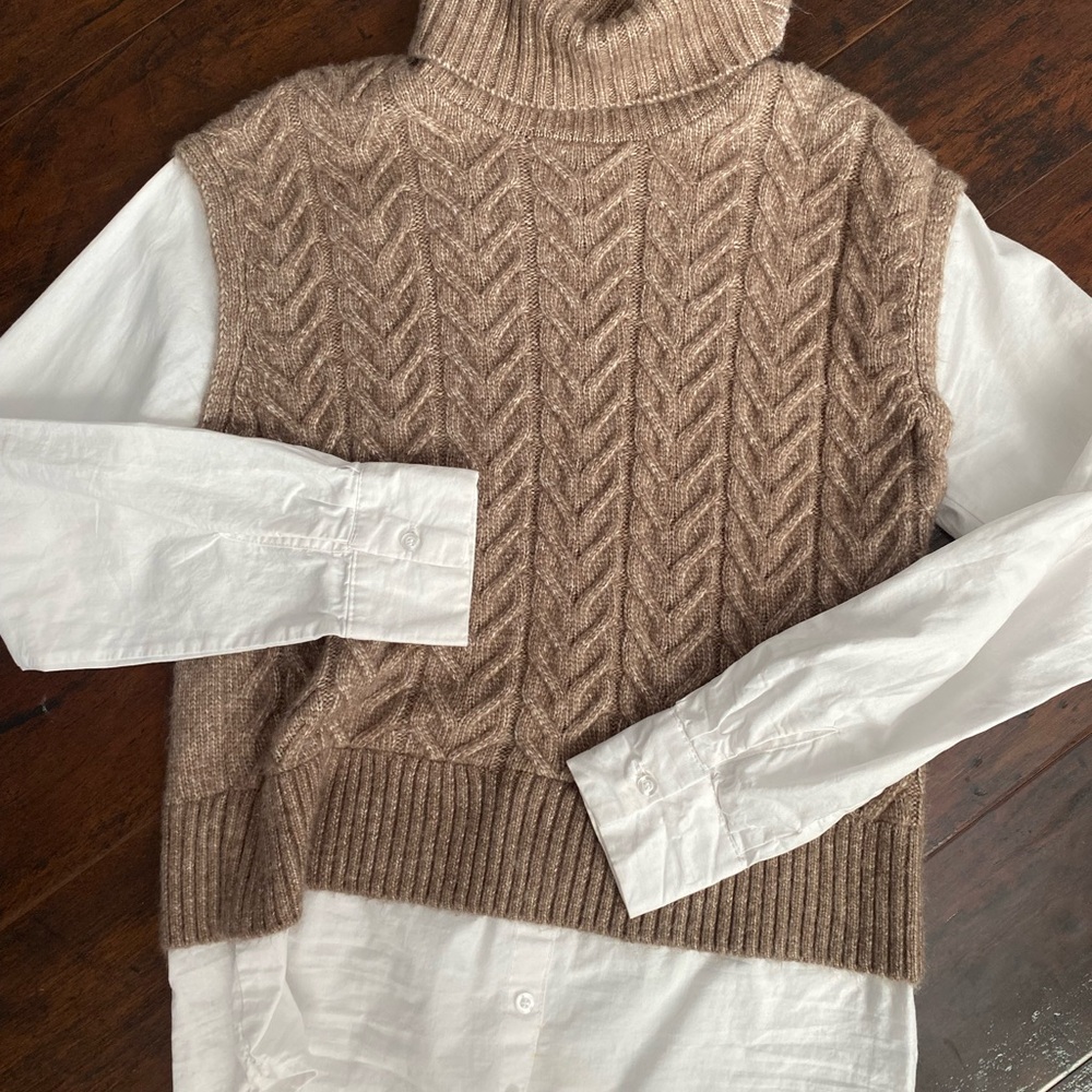 Sincerely Jules Tan Cable Knit Hoodie